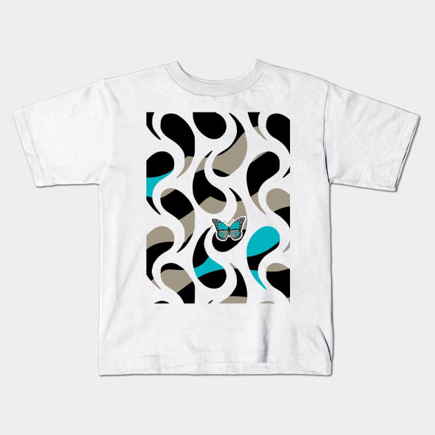 Abstract Black and White Simple Pattern drops Kids T-Shirt by Promoseven369